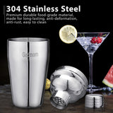 Godmorn 304 Stainless Steel Cocktail Shaker Set: Martini Shaker & Strainer