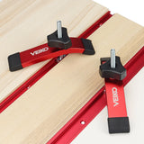VEIKO Quick-Action T-Track Clamps (2 Pack) - Secure Workpieces for Routing, Drilling, and More