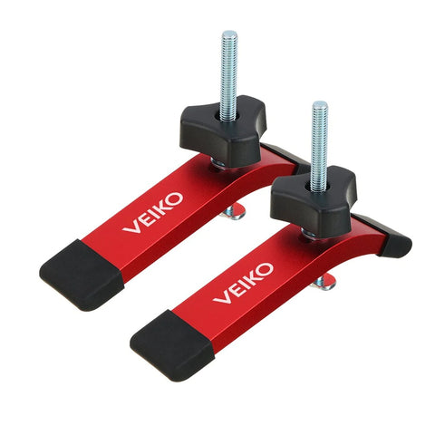 VEIKO Quick-Action T-Track Clamps (2 Pack) - Secure Workpieces for Routing, Drilling, and More