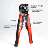 All-in-One Wire Wizard: KAIWEETS KWS-103 Stripper & Crimper (Red)